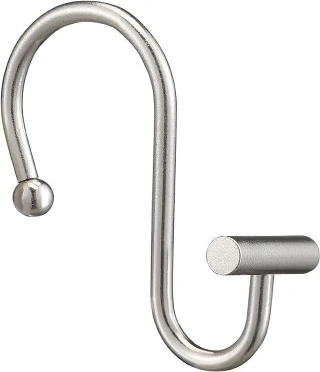 Main image of Gracelife Shower Curtain Hooks,Set of 12 Rust Resistant Metal Shower Curtain Rings for Bathroom,T-Bar Decorative Hooks Hangers for Shower Rod (Nickel)