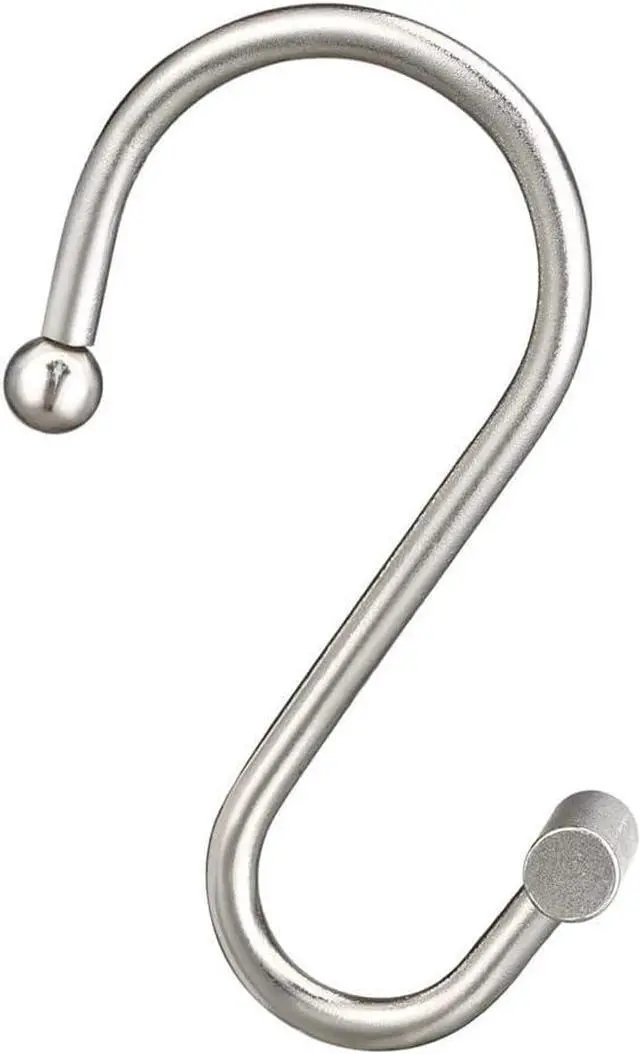 Alt view image 2 of 7 - Gracelife Shower Curtain Hooks,Set of 12 Rust Resistant Metal Shower Curtain Rings for Bathroom,T-Bar Decorative Hooks Hangers for Shower Rod (Nickel)