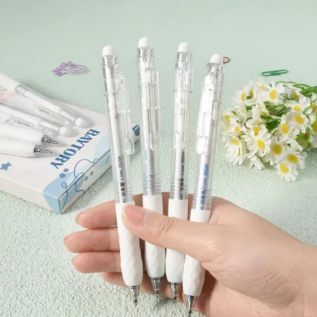 Alt view image 6 of 7 - BAYTORY 8Pcs Erasable Pens, 0.5mm Fine Point Black & Blue Ink Pen (White) | Gel Pens With Eraser Smooth Writhing Comfortable to Use, for Taking Marking Planner Crossword Puzzles