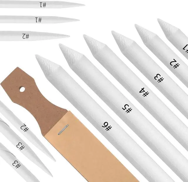 Main image of Jeimier 12 Pcs Blending Stumps for Drawing, Tortillions Blending Sticks for Beginner Drawing, Art Blenders, Blending Tools Paper Stumps for Shading Completed, Blending Pencil for Sketching, Softness