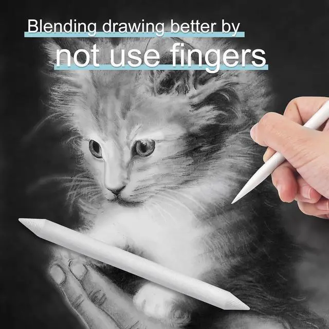 Alt view image 6 of 7 - Jeimier 12 Pcs Blending Stumps for Drawing, Tortillions Blending Sticks for Beginner Drawing, Art Blenders, Blending Tools Paper Stumps for Shading Completed, Blending Pencil for Sketching, Softness
