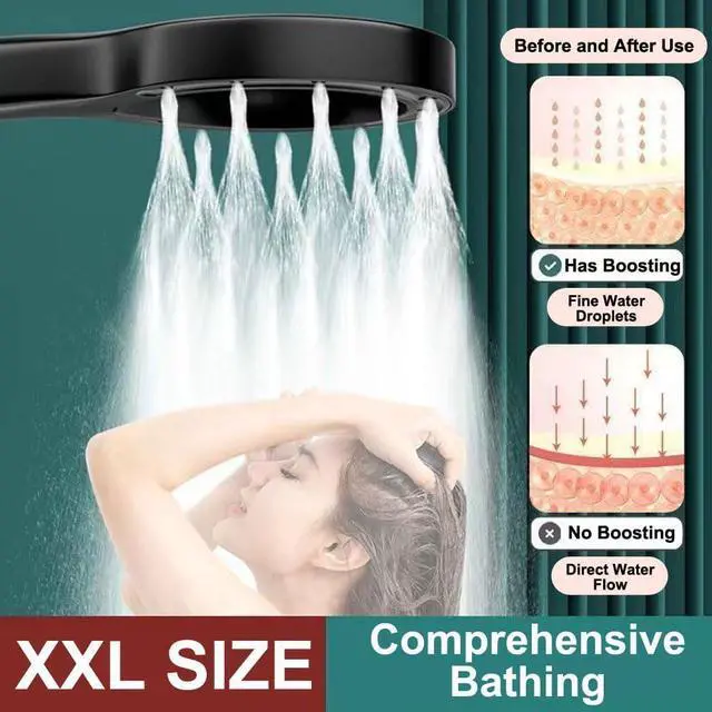 Alt view image 2 of 7 - Showerhead Shower Head (Silver) High Pressure Handheld Shower Head - Anti-clog Nozzles High Pressure Spray Suitable for Watering Flowers Water Saving
