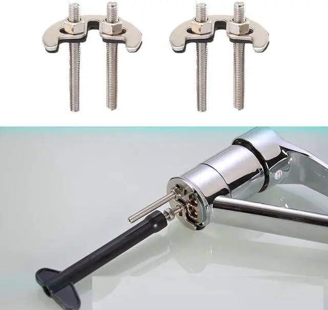 Alt view image 2 of 6 - 3 Set Faucet Mounting Nut and Washer Double Hole Bracket Fastener Anti-loosening Fixing Kit Gasket Lock Nuts Bolt for Kitchen Basin Tap Bathroom Sink Replacement Repair Parts Accessories