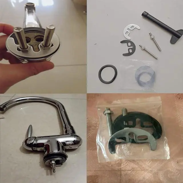 Alt view image 5 of 6 - 3 Set Faucet Mounting Nut and Washer Double Hole Bracket Fastener Anti-loosening Fixing Kit Gasket Lock Nuts Bolt for Kitchen Basin Tap Bathroom Sink Replacement Repair Parts Accessories