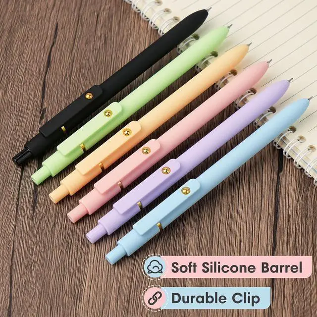 Alt view image 4 of 7 - Ddaowanx Colored Gel Pens Set,0.5mm Retractable Quick Dry Colorful Ink Pens | Fine Point Smooth Writing Pens for Nurses and Teachers,Aesthetic Desk Accessories,Stocking Stuffers,Gifts for Women(6 Pcs)