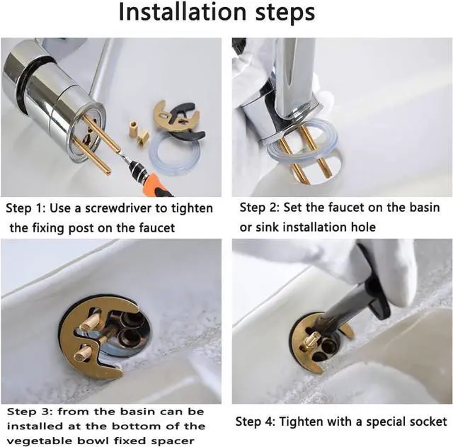 Alt view image 6 of 6 - 3 Set Faucet Mounting Nut and Washer Double Hole Bracket Fastener Anti-loosening Fixing Kit Gasket Lock Nuts Bolt for Kitchen Basin Tap Bathroom Sink Replacement Repair Parts Accessories