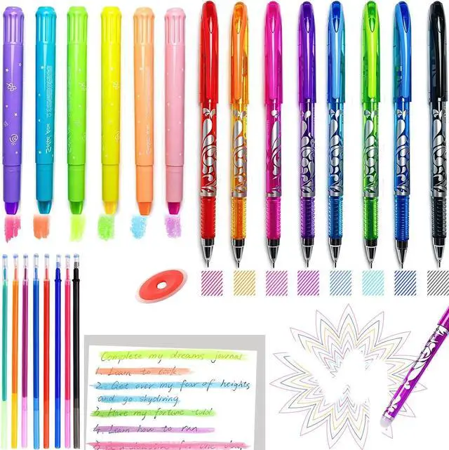Main image of NoteTaking Supplies set Wax Bible Highlighters and Reusable Erasable Pens | 23PCS Aesthetic Highlighter and Erasable Gel Pen set , Perfect for Bible Study Journaling Planner Notes School Supplies.