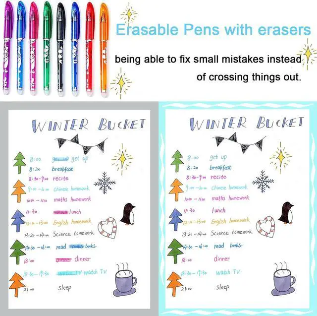 Alt view image 4 of 7 - NoteTaking Supplies set Wax Bible Highlighters and Reusable Erasable Pens | 23PCS Aesthetic Highlighter and Erasable Gel Pen set , Perfect for Bible Study Journaling Planner Notes School Supplies.