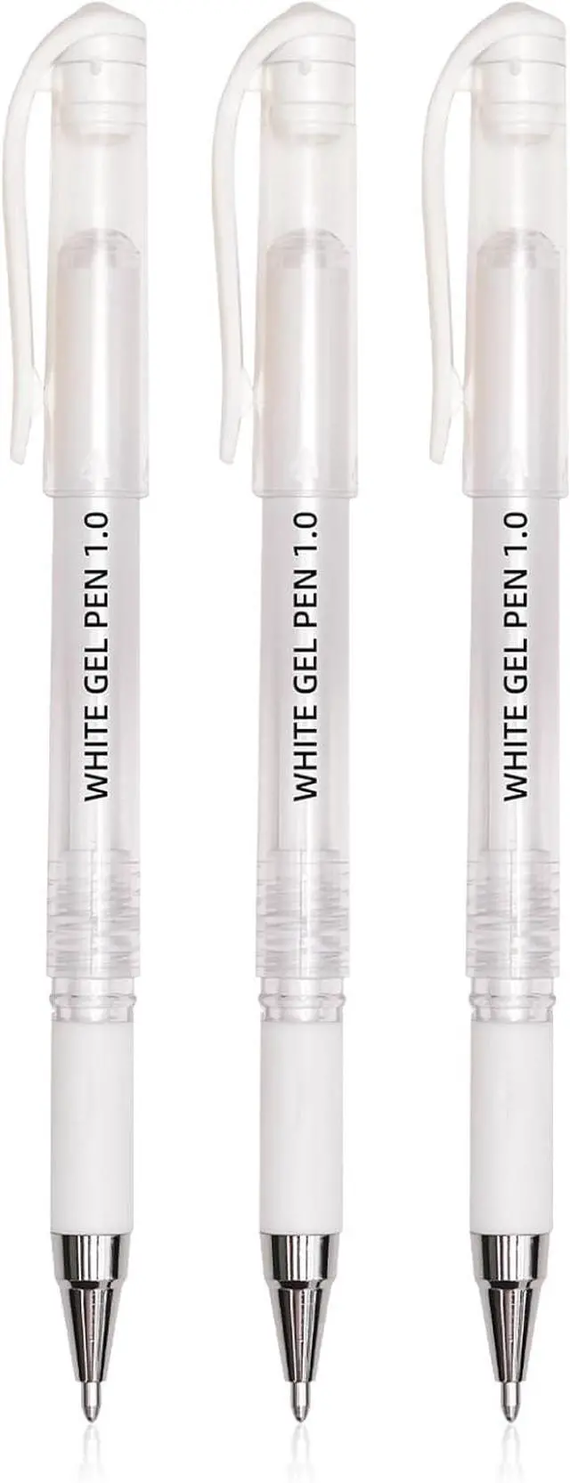 Main image of White Gel Pen Set, 1.0mm Opaque Ink, White Ink Pens | for Black Paper, Drawing, Sketching, Journaling, Card Making, Art Supplies, 3 Pack