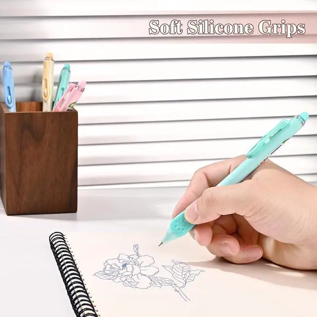 Alt view image 5 of 7 - BAYTORY 11Pcs Fine Point Erasable Gel Pens, 0.5mm Silent Erasable Pen | Aesthetic Retractable Pens with Eraser, Comfortable Grip for Smooth Writing Planner and School Supplies (Blue Ink)