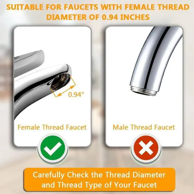 Alt view image 6 of 7 - Faucet Aerator Kitchen Sink Replacement Parts With Brass Shell 15/16-Inch Male Threads Filter With Gasket for Kitchen Bathroom - 4 Pack
