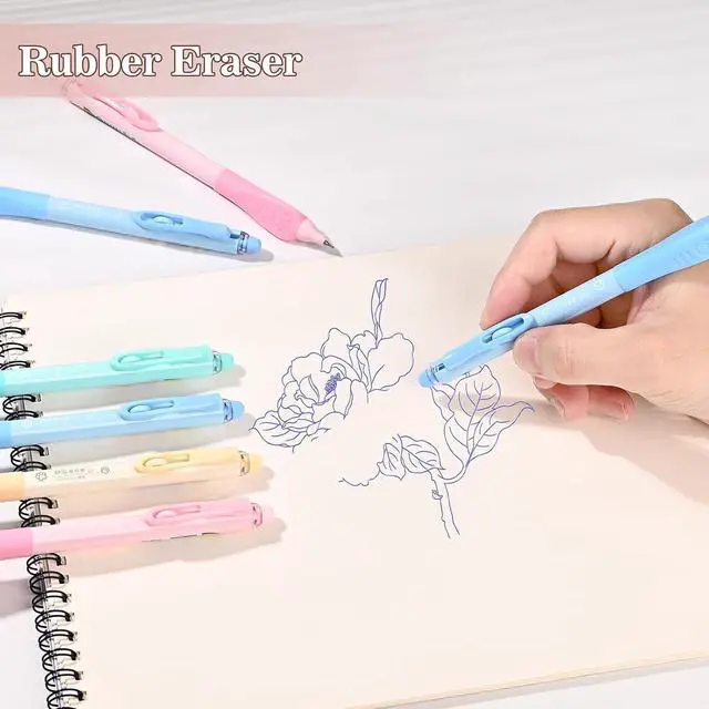 Alt view image 6 of 7 - BAYTORY 11Pcs Fine Point Erasable Gel Pens, 0.5mm Silent Erasable Pen | Aesthetic Retractable Pens with Eraser, Comfortable Grip for Smooth Writing Planner and School Supplies (Blue Ink)