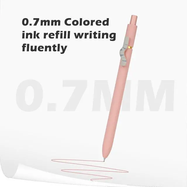 Alt view image 3 of 6 - Ddaowanx Cute Cat Pens,6 Pcs 0.7mm Quick Dry Ink Colored Gel Pens | Fine Point Smooth Writing Pens for Journaling and Coloring,Kawaii Cat Lover Gifts for Women,Christmas Stocking Stuffers