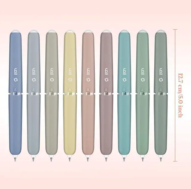 Alt view image 2 of 7 - Temiary 9 Colors Rotation Erasable Gel Pens, 0.6 mm Assorted Color, Morandi | Fine Point Multicolored Inks Pen Make Mistakes Disappear, Smooth Writing for Drawing, Writing, Crossword Puzzle School
