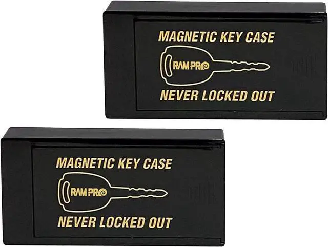 Main image of RamPro Hide A Key Magnetic Key Holder Under Car - Hide A Key for Your Car So You Never Lock Out - Plastic Magnet Key Hider to Store a Spare Key for Your Home, Storage, Office, or Vehicle (2 Pack)
