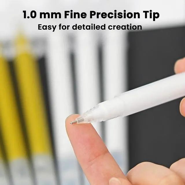 Alt view image 2 of 7 - 4 Pack White Gel Pens with 0.5mm Fine Tip for Black Paper Drawing