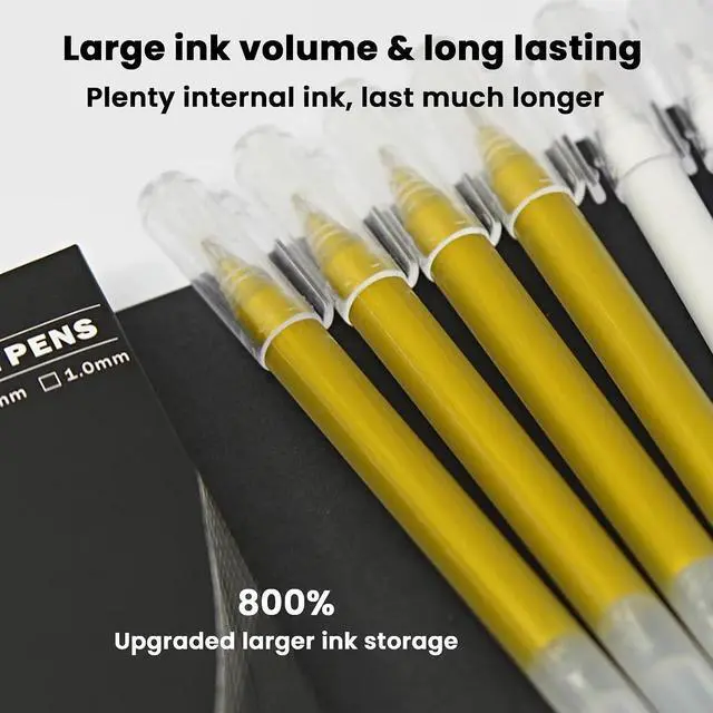Alt view image 5 of 7 - 4 Pack White Gel Pens with 0.5mm Fine Tip for Black Paper Drawing