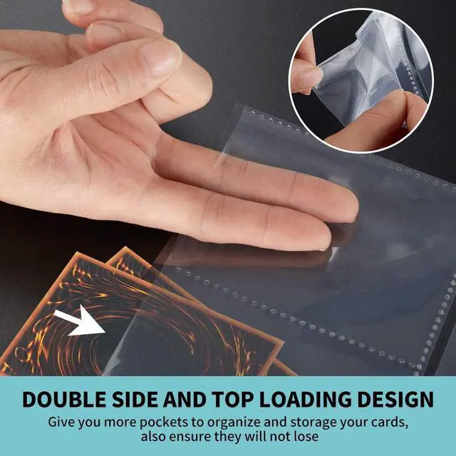 Alt view image 4 of 7 - 9 Pocket Page Protector - 648 Pockets Premium Double Side Trading Card Sleeves Pages for 3 Ring Binder, Standard Size Card Sheets Protectors