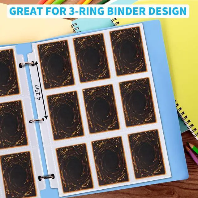 Alt view image 6 of 7 - 9 Pocket Page Protector - 648 Pockets Premium Double Side Trading Card Sleeves Pages for 3 Ring Binder, Standard Size Card Sheets Protectors