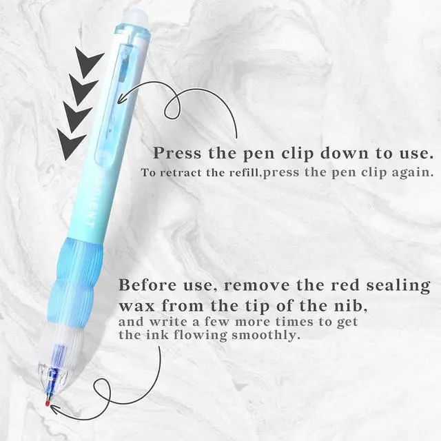 Alt view image 3 of 7 - Temiary Retractable Erasable Gel Pens, 8 Pens & 10 Refills, Blue Ink | Cute Pen with Eraser, 0.5 mm Fine Point, Aesthetic Pens for Writing Drawing Crossword Puzzles