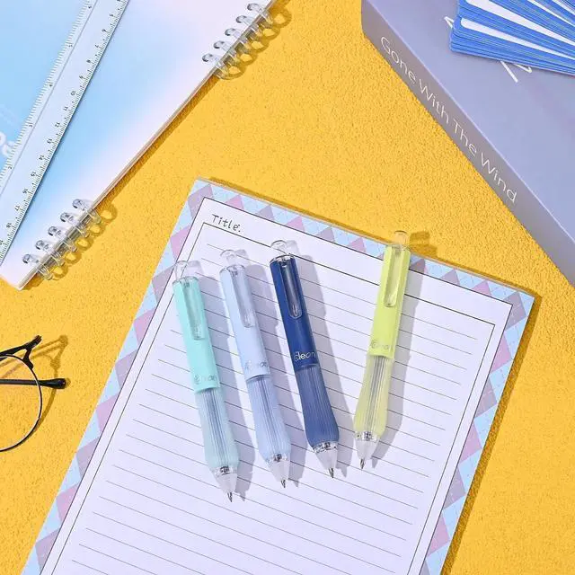 Alt view image 6 of 7 - Temiary 4 Pcs Retractable Erasable Gel Pens & 10 Pcs Refills, Blue Ink | Quick Dry Ink Pen with Eraser, 0.5mm Fine Point Smooth Writing for Back to School Office Supplies