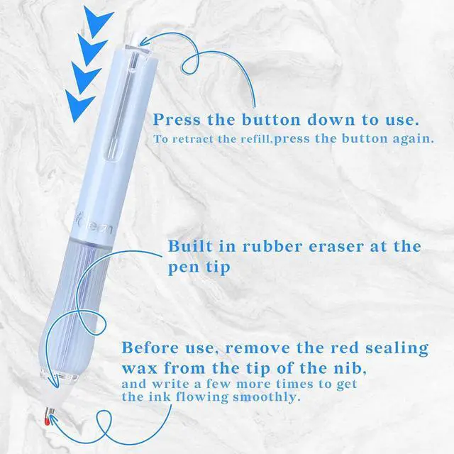 Alt view image 3 of 7 - Temiary 4 Pcs Retractable Erasable Gel Pens & 10 Pcs Refills, Blue Ink | Quick Dry Ink Pen with Eraser, 0.5mm Fine Point Smooth Writing for Back to School Office Supplies