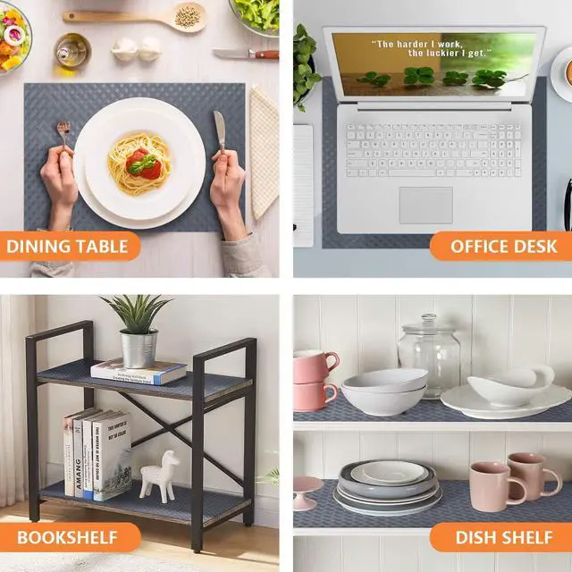 Alt view image 2 of 7 - Shelf Liners for Kitchen Cabinets Non Adhensive,Gray 11.8"× 59" | Non Adhesive,Waterproof,Non Slip,EVA Material,Washable,Easy to Cut, As Kitchen Shelf Drawer Cupboard liner Refrigerator Mat