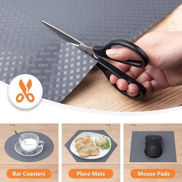 Alt view image 3 of 7 - Shelf Liners for Kitchen Cabinets Non Adhensive,Gray 11.8"× 59" | Non Adhesive,Waterproof,Non Slip,EVA Material,Washable,Easy to Cut, As Kitchen Shelf Drawer Cupboard liner Refrigerator Mat