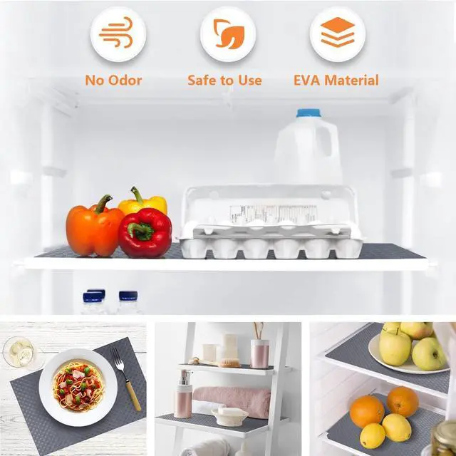 Alt view image 5 of 7 - Shelf Liners for Kitchen Cabinets Non Adhensive,Gray 11.8"× 59" | Non Adhesive,Waterproof,Non Slip,EVA Material,Washable,Easy to Cut, As Kitchen Shelf Drawer Cupboard liner Refrigerator Mat