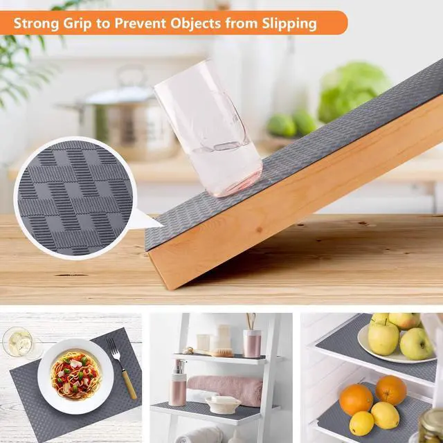 Alt view image 7 of 7 - Shelf Liners for Kitchen Cabinets Non Adhensive,Gray 11.8"× 59" | Non Adhesive,Waterproof,Non Slip,EVA Material,Washable,Easy to Cut, As Kitchen Shelf Drawer Cupboard liner Refrigerator Mat