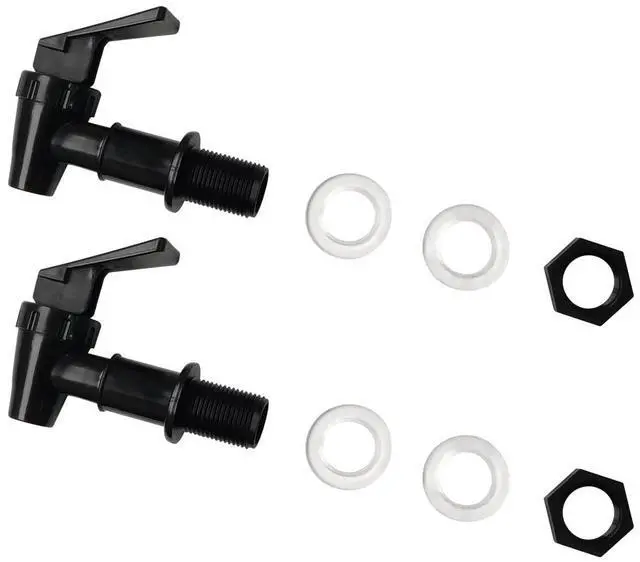 Main image of 2 Pcs Replacement Cooler Faucet, Reusable Spigot Spout Water Beverage Lever Pour Dispenser Valve Water Crock Water Tap, BPA Free Plastic Water Spigot (Black)