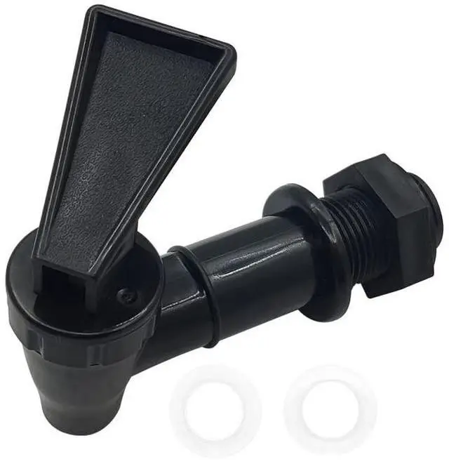 Alt view image 2 of 7 - 2 Pcs Replacement Cooler Faucet, Reusable Spigot Spout Water Beverage Lever Pour Dispenser Valve Water Crock Water Tap, BPA Free Plastic Water Spigot (Black)