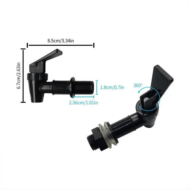 Alt view image 5 of 7 - 2 Pcs Replacement Cooler Faucet, Reusable Spigot Spout Water Beverage Lever Pour Dispenser Valve Water Crock Water Tap, BPA Free Plastic Water Spigot (Black)