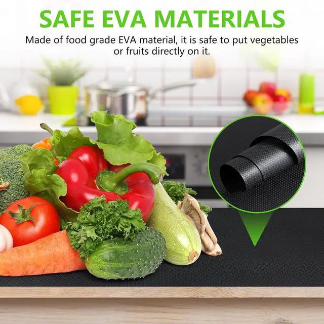 Alt view image 5 of 7 - Shelf Liner Non Adhensive,Kitchen Cabinet Drawer Mat Black 11.8"× 59" | Non Adhesive, Waterproof, Non Slip,Use as Kitchen Shelf Drawer Cupboard liner Refrigerator Mat,Washable, Easy to Cut