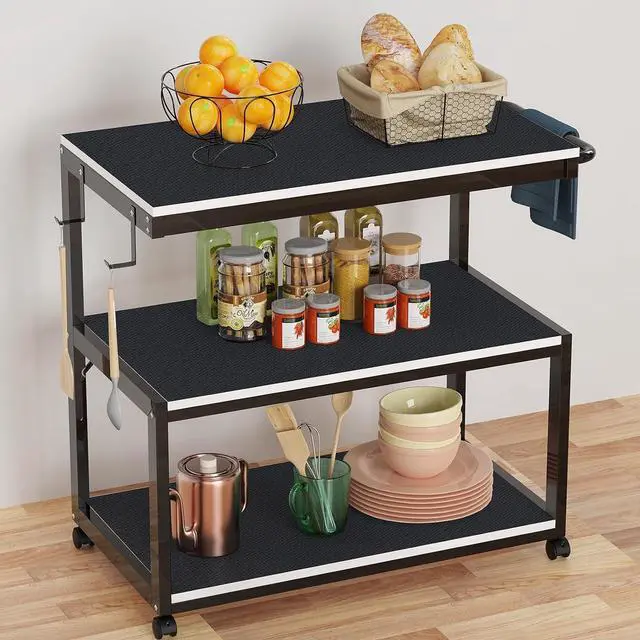 Alt view image 6 of 7 - Shelf Liner Non Adhensive,Kitchen Cabinet Drawer Mat Black 11.8"× 59" | Non Adhesive, Waterproof, Non Slip,Use as Kitchen Shelf Drawer Cupboard liner Refrigerator Mat,Washable, Easy to Cut