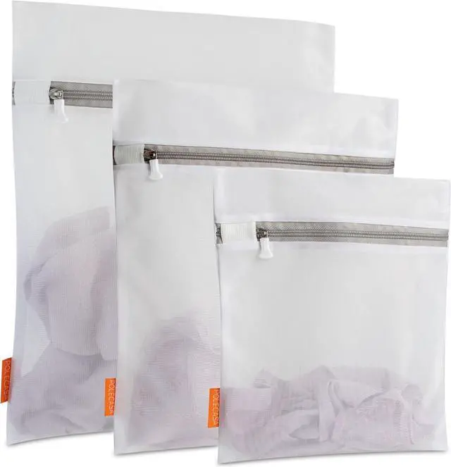 Main image of Polecasa Mesh Laundry Bags 3 Pack (Large, Medium, Small) | Delicate Clothes Protection, #5 Auto-Lock Zipper, Tear Resistant Fine Mesh, Anti Snag Design, Washing Machine & Dryer Safe
