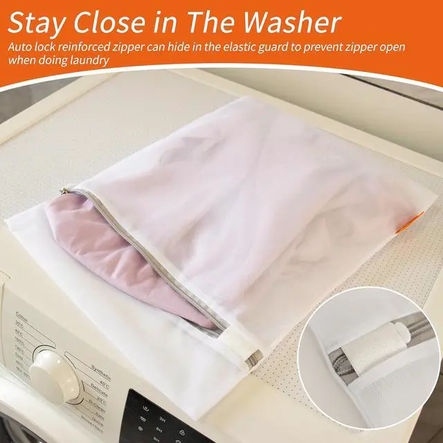 Alt view image 5 of 6 - Polecasa Mesh Laundry Bags 3 Pack (Large, Medium, Small) | Delicate Clothes Protection, #5 Auto-Lock Zipper, Tear Resistant Fine Mesh, Anti Snag Design, Washing Machine & Dryer Safe