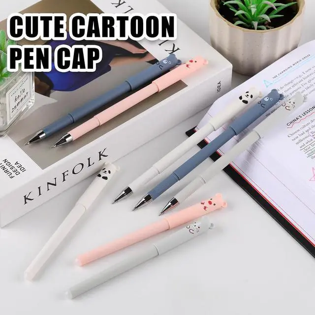 Alt view image 7 of 7 - 0.4mm Erasable Gel Pens,12 Pack Cute Cartoon Animal Rollerball Gel Ink Pens Refillable Pens for Adult Writing Kids Calligraphy Note Taking (12 Blue Ink)