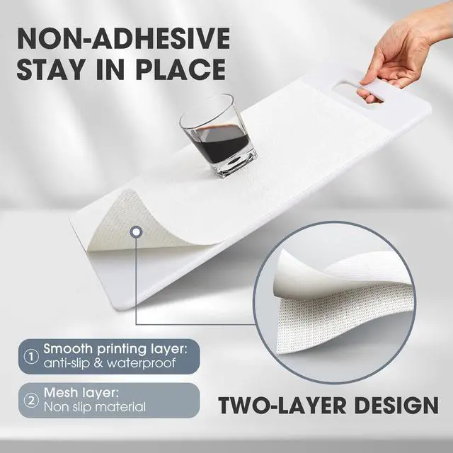 Alt view image 2 of 7 - Drawer and Shelf Liner for Kitchen Cabinets, White, 12IN X 10FT | Non-Adhesive, Easy to Cut, Non-Slip, Waterproof, Surface Protection, Decorative, Cupboard, Bathroom, Closets
