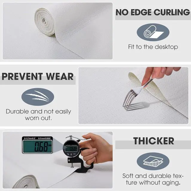 Alt view image 6 of 7 - Drawer and Shelf Liner for Kitchen Cabinets, White, 12IN X 10FT | Non-Adhesive, Easy to Cut, Non-Slip, Waterproof, Surface Protection, Decorative, Cupboard, Bathroom, Closets
