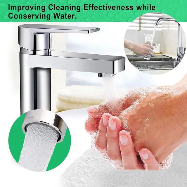 Alt view image 6 of 7 - SHAP+ Faucet Aerator, Flow Restrictor Insert, Sink Aerator Replacement Parts for Bathroom or Kitchen Sink Faucet Filter, Fit for Internal and External Thread Faucet Aerators, with Washer (12pcs)