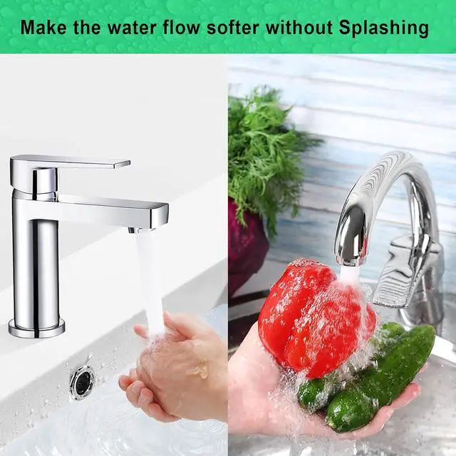 Alt view image 7 of 7 - SHAP+ Faucet Aerator, Flow Restrictor Insert, Sink Aerator Replacement Parts for Bathroom or Kitchen Sink Faucet Filter, Fit for Internal and External Thread Faucet Aerators, with Washer (12pcs)