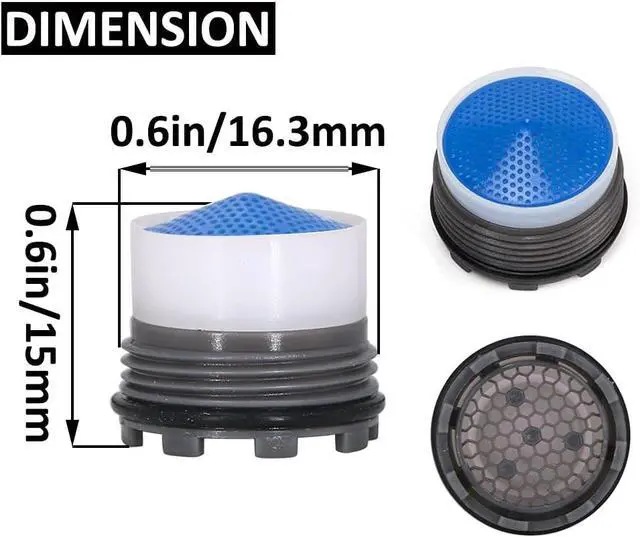Alt view image 2 of 6 - 1.2GPM Faucet Replacement Part Insert Filter, Restrictor Aerator, 16.5mm/0.65Inch, 4 Pack