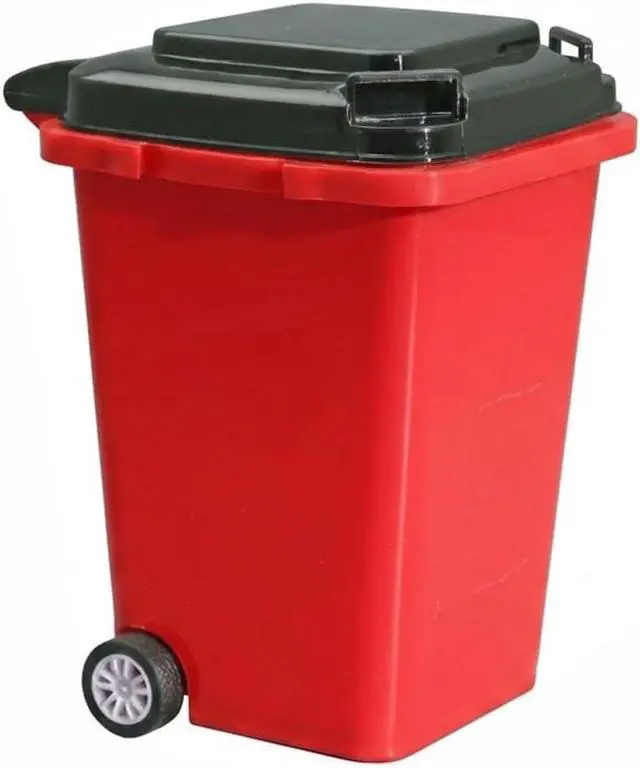 Main image of Funny Pen Holder for Desk, Novelty Tiny Recycle Bin Pencil Holder, Storage for Pencils & Pens, Mini Trash Can for Desk Desktop Miniature Trash Can (Red)