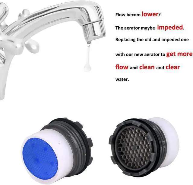 Alt view image 6 of 6 - 1.2GPM Faucet Replacement Part Insert Filter, Restrictor Aerator, 16.5mm/0.65Inch, 4 Pack