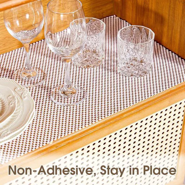 Alt view image 2 of 7 - Shelf Liner for Kitchen Cabinets and Drawers, White, 12" x 120" | Non-Slip Grip, Non-Adhesive, Thick Mat, Easy to Cut, Surface Protection, Pantry Shelves, Bathroom Cabinet, Closets