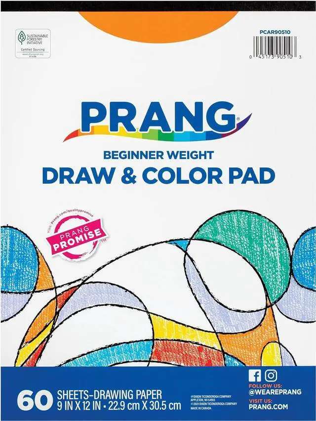 Main image of Prang (Formerly Art Street) Drawing & Color Paper Pad, White, Beginner Weight, 9" x 12", 60 Sheets