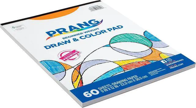 Alt view image 2 of 7 - Prang (Formerly Art Street) Drawing & Color Paper Pad, White, Beginner Weight, 9" x 12", 60 Sheets