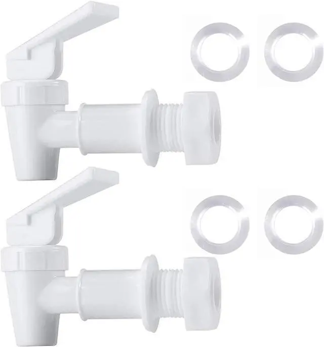 Main image of HUI NING Water Spigot,BPA Free Plastic Spigot, Universal Replacement Faucet for 5 gallon bucket, Wine Barrels, Water Cooler Filtration Systems and filter water pitcher(2 White)