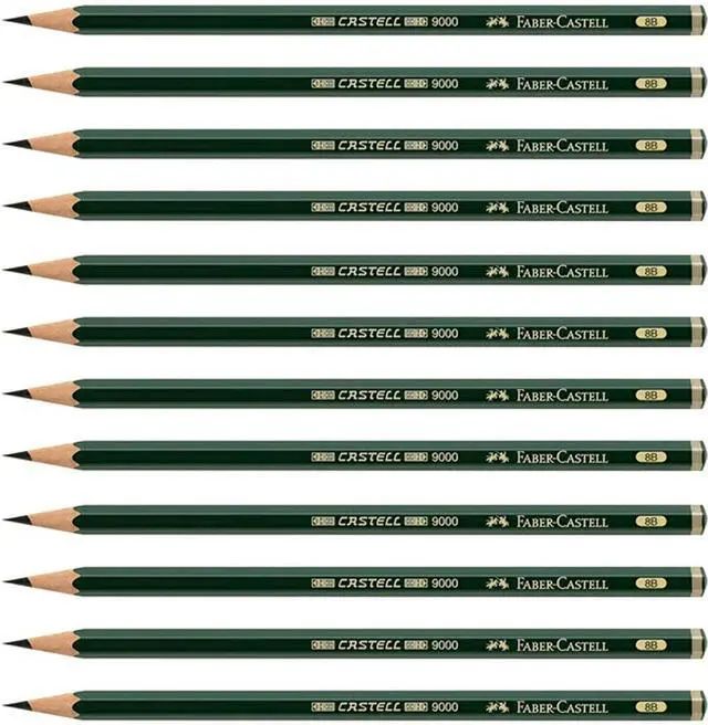 Main image of Faber-Castell Castell 9000 Graphite Pencils, 8B Pre-Sharpened for Sketching, Shading, and Drawing, Box of 12